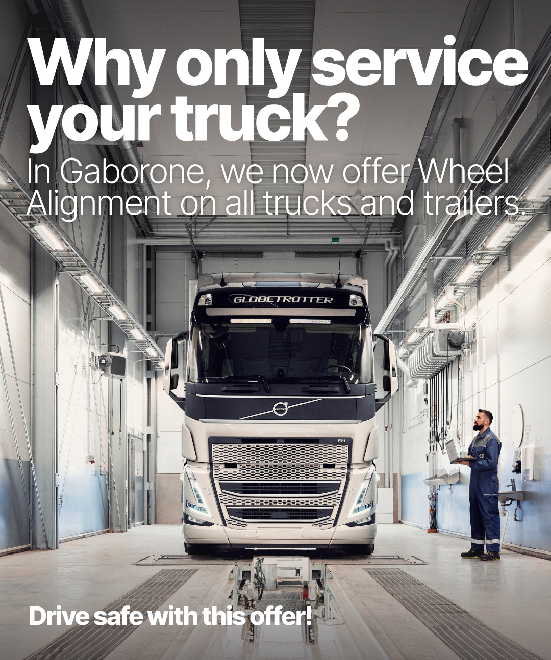 In Gaborone, we now offer Wheel Alignment on all trucks and trailers
